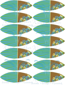 Blue green yellow surfboard toppers PREVIEW